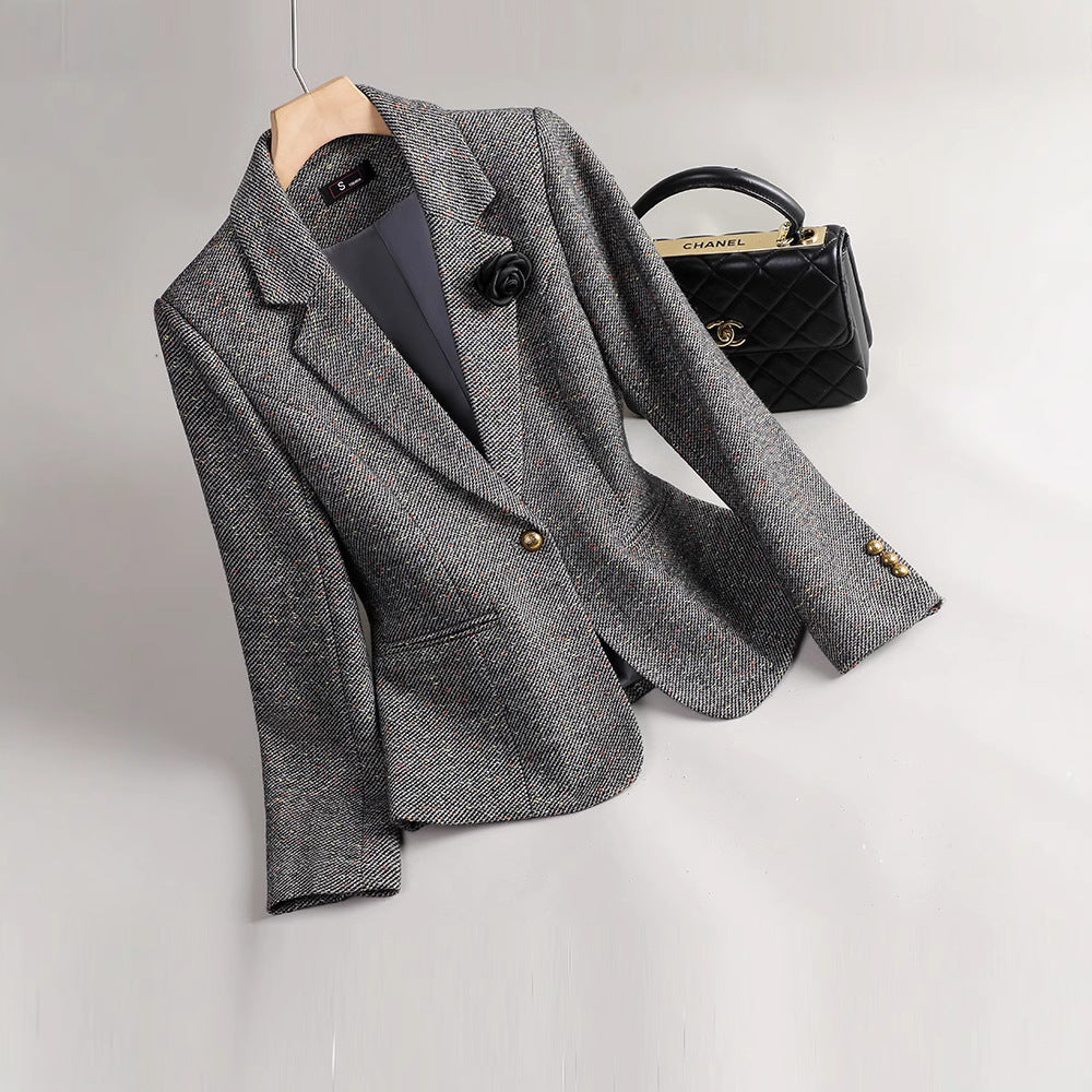 Women’s Blazer – Tailored Fit – Notched Lapel – Single Button Closure