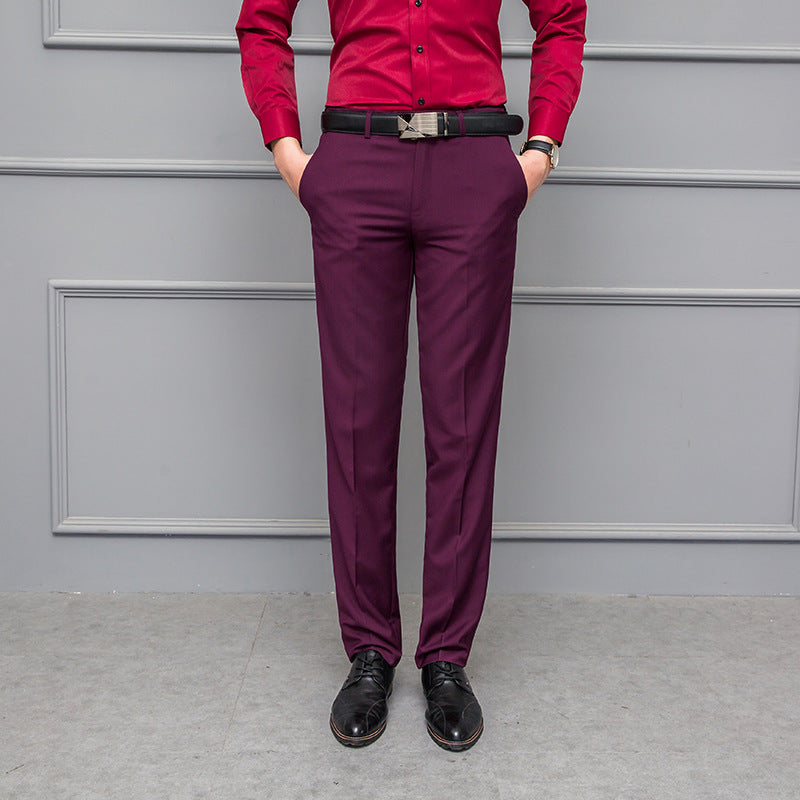 Men’s Trousers – Slim Fit – Stretch Comfort – Wrinkle-Resistant – Flat Front – Full Length