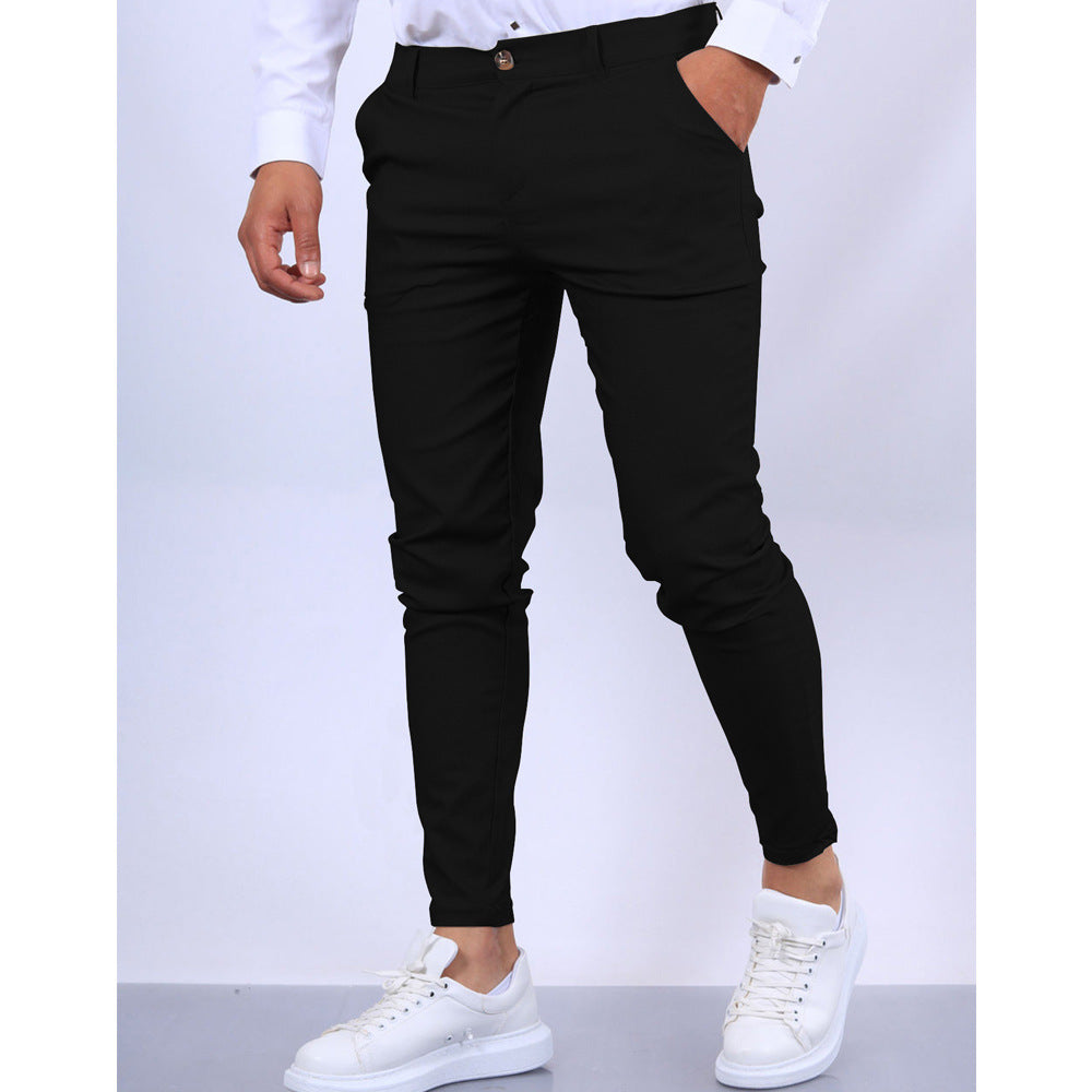 Men’s Slim Fit Trousers – Tapered Leg – Breathable Blend – Smart Casual Office Wear