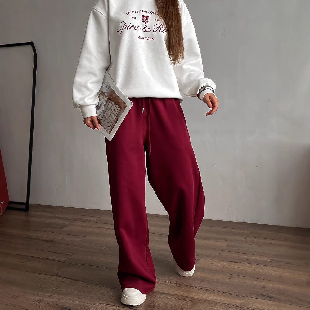 Women’s Pullover Sweatshirt – Oversized Fit – Cotton Blend – Embroidered Logo