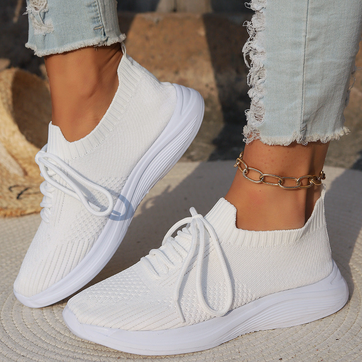 Women’s Sports Shoes – Breathable Knit – Orthopedic Support – Lace-Up