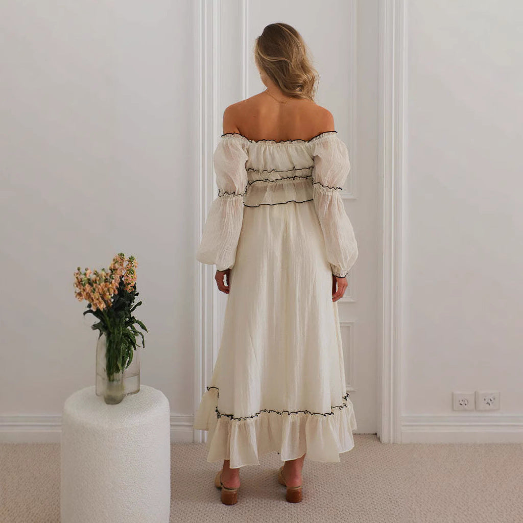 Women’s Two-Piece Set – Off Shoulder Top and Skirt – Ruffle Detail – Relaxed Fit – Boho Style