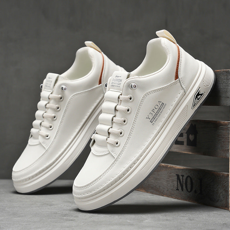 Men’s Sneakers – Synthetic Leather – Thick Sole – Lace-Up Street Style