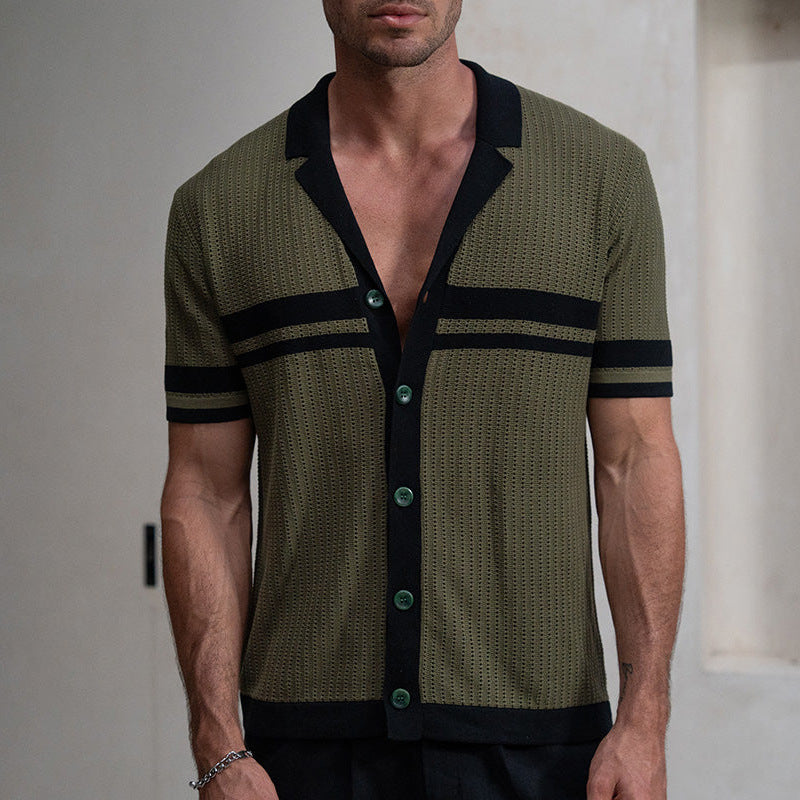 Men’s Knit Polo Shirt – Regular Fit – Soft Knit – Button Front – Short Sleeve