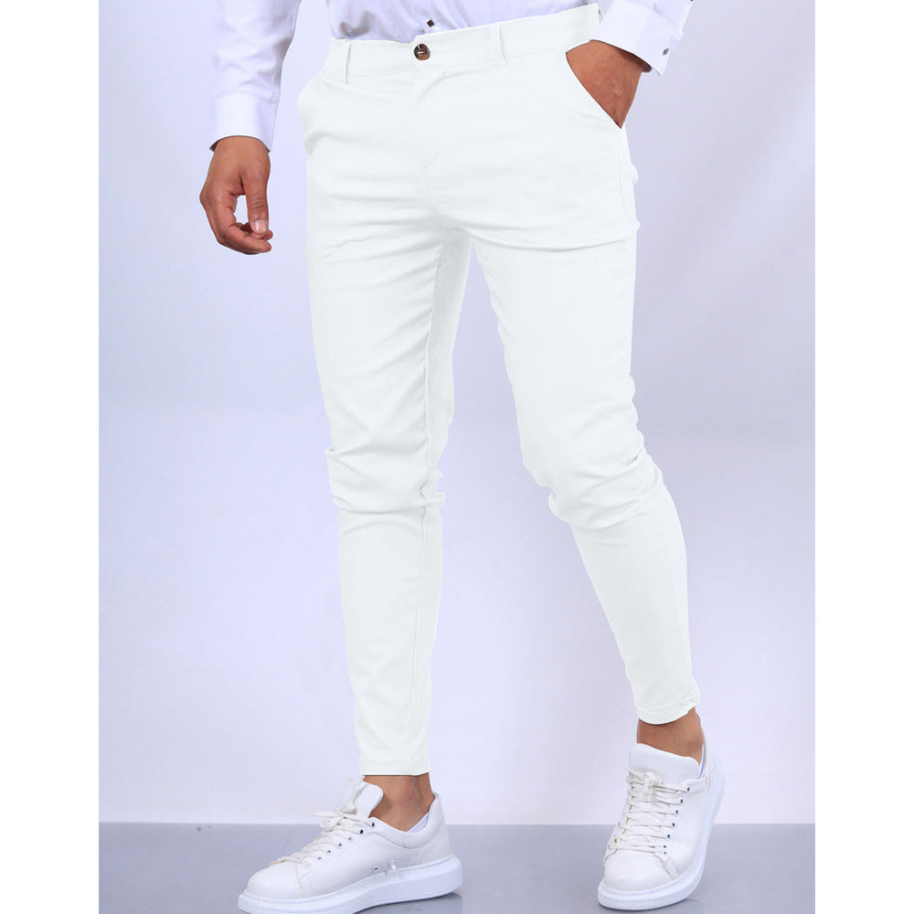 Men’s Slim Fit Trousers – Tapered Leg – Breathable Blend – Smart Casual Office Wear