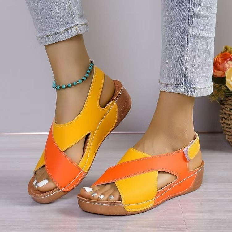 Women’s Sandals – Open Toe Cross Strap – Cushioned Insole – Lightweight Casual Fit