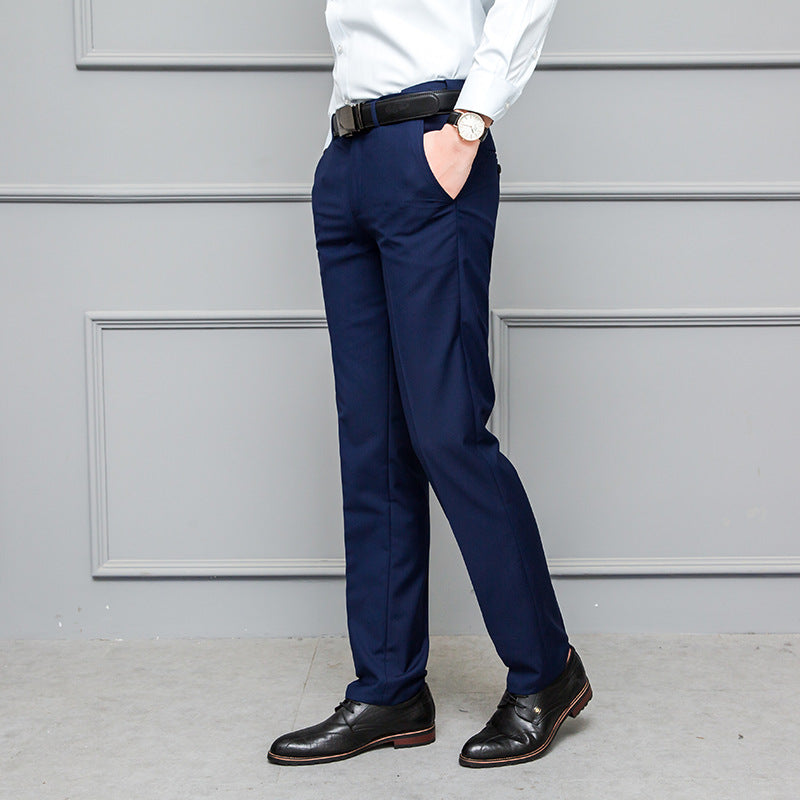 Men’s Trousers – Slim Fit – Stretch Comfort – Wrinkle-Resistant – Flat Front – Full Length