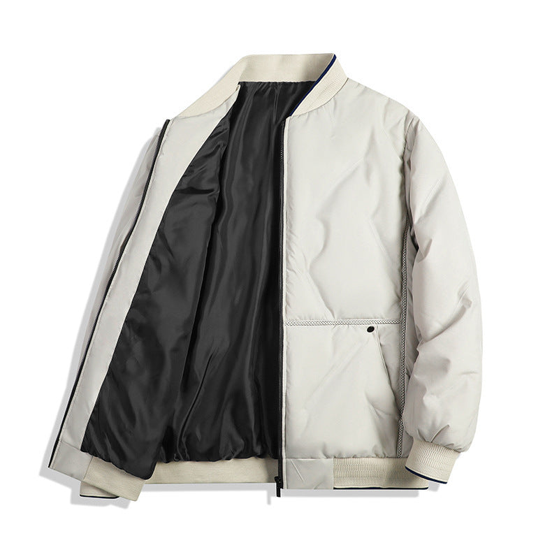 Men’s Quilted Jacket – Regular Fit – Insulated Padding – Ribbed Trim – Zip Front