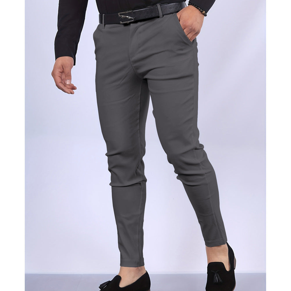 Men’s Dress Pants – Slim Fit – Woven Fabric – Faux Pockets – Full Length Formal Wear