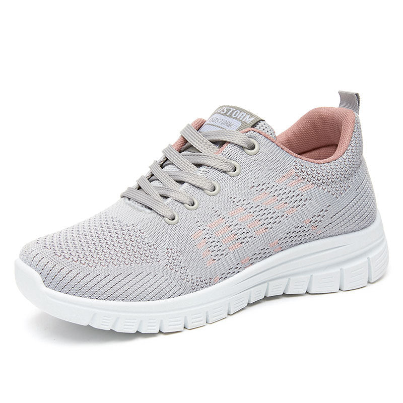 Women’s Low-Top Sneakers – Breathable Knit – Cushioned Sole – Lace-Up Athletic Fit