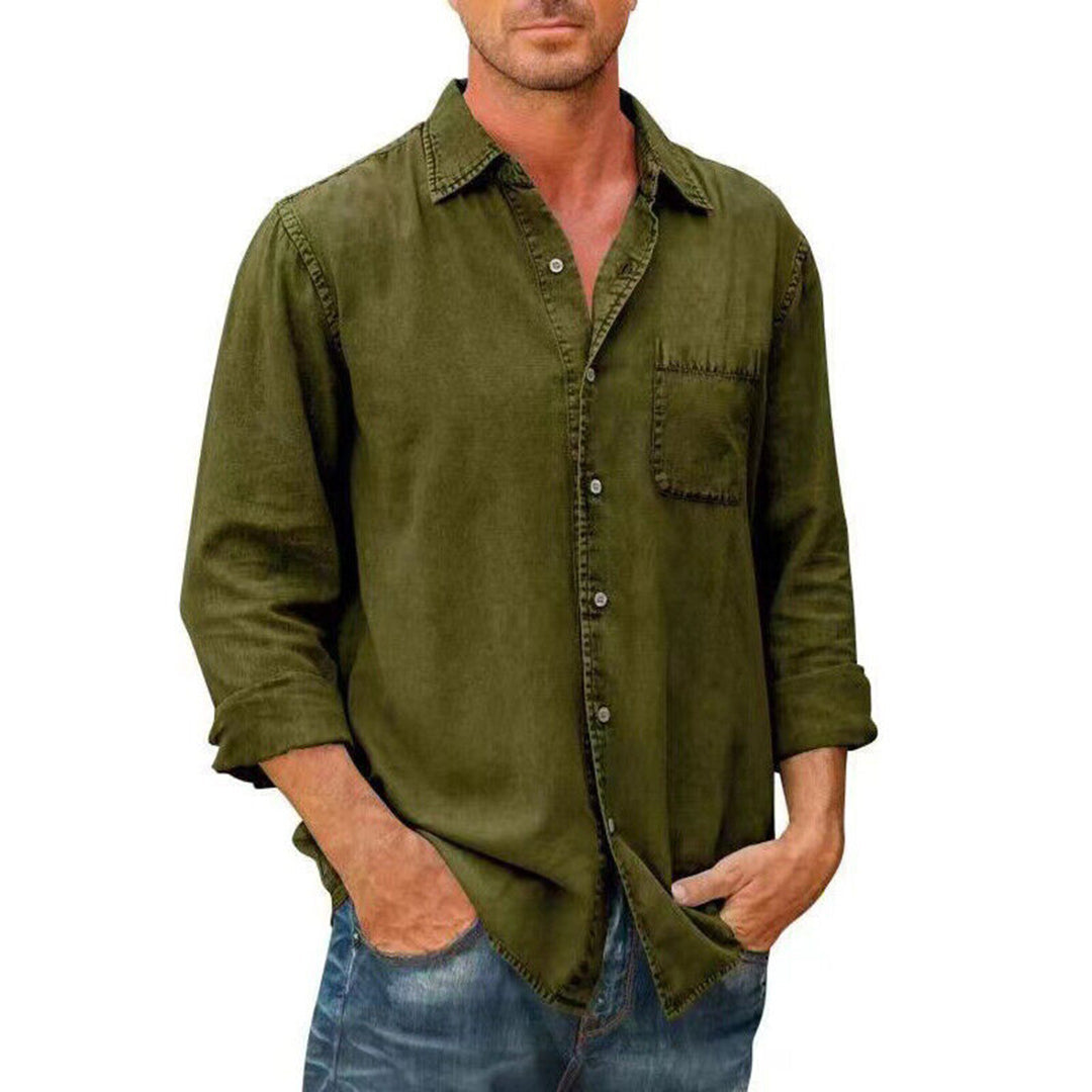 Men’s Casual Shirt – Relaxed Fit – Breathable Blend – Button-Down – Chest Pocket