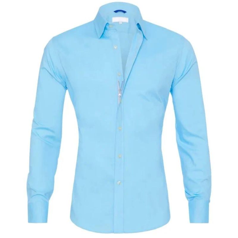 Men’s Zipper Shirt – Slim Fit – Wrinkle-Free – Breathable Blend – Smart Casual