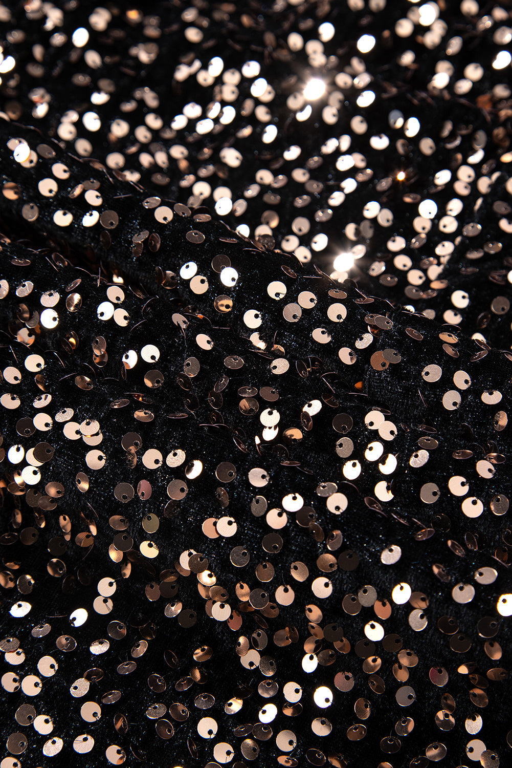 Women's Sequin Mini Dress - Bodycon Fit - High Neck - Long Sleeve - Party Wear