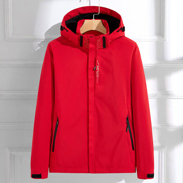 Women’s Rain Jacket – Water-Resistant – Hooded – Adjustable Cuffs – Hip Length Fit