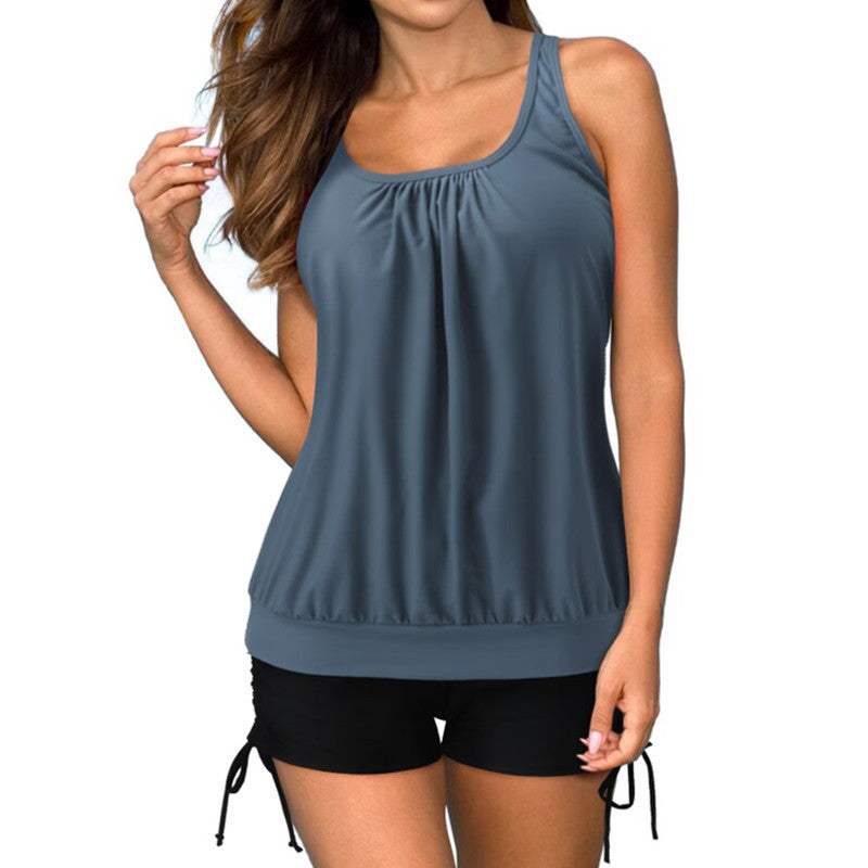 Women’s Tankini Set – Relaxed Fit Top – Full Coverage Shorts – Breathable Blend