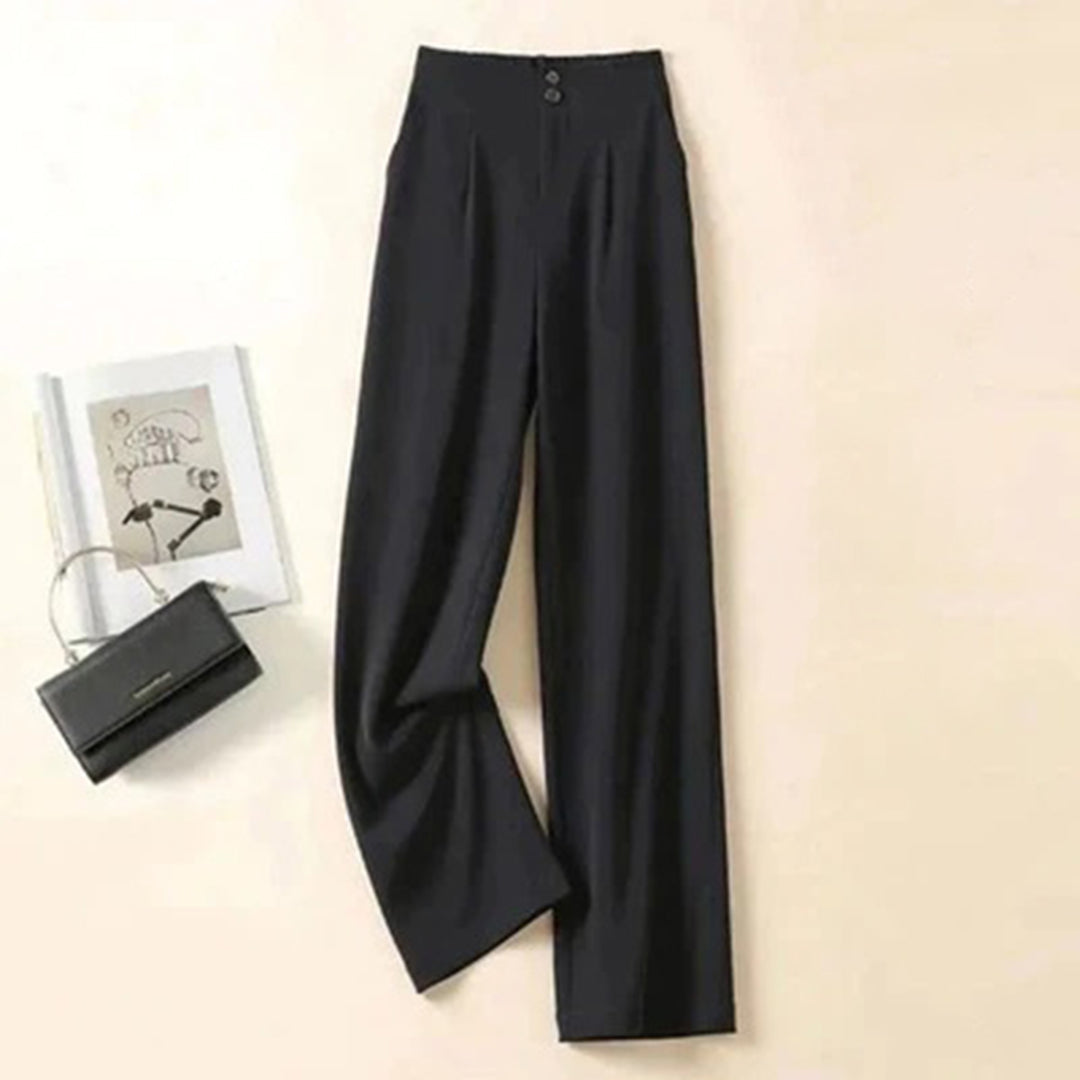 Women's Wide-Leg Trousers - High Waist - Flowy Lightweight Elegant Fit