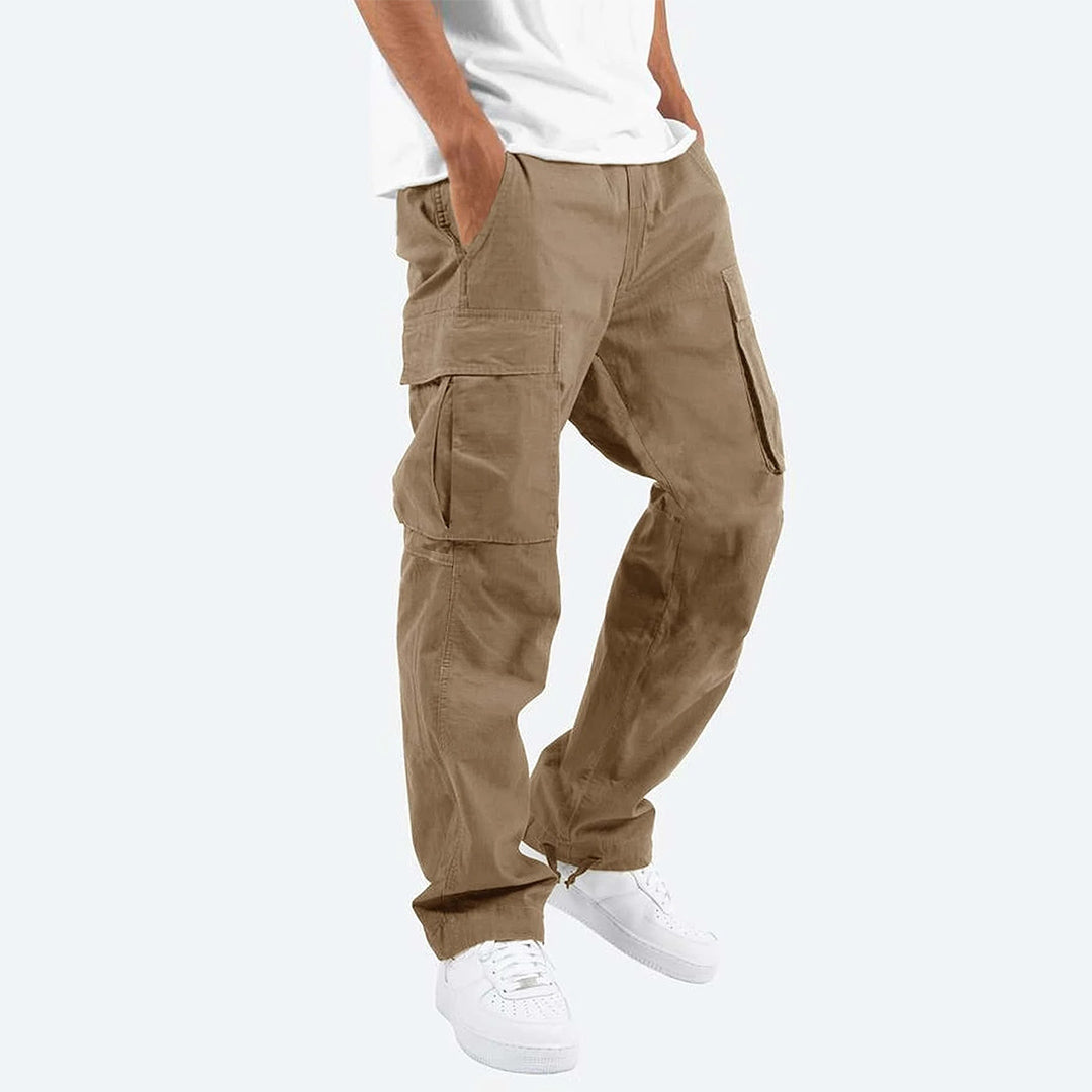 Men’s Cargo Pants – Relaxed Fit – Straight Leg – Cotton Blend – Utility Pockets