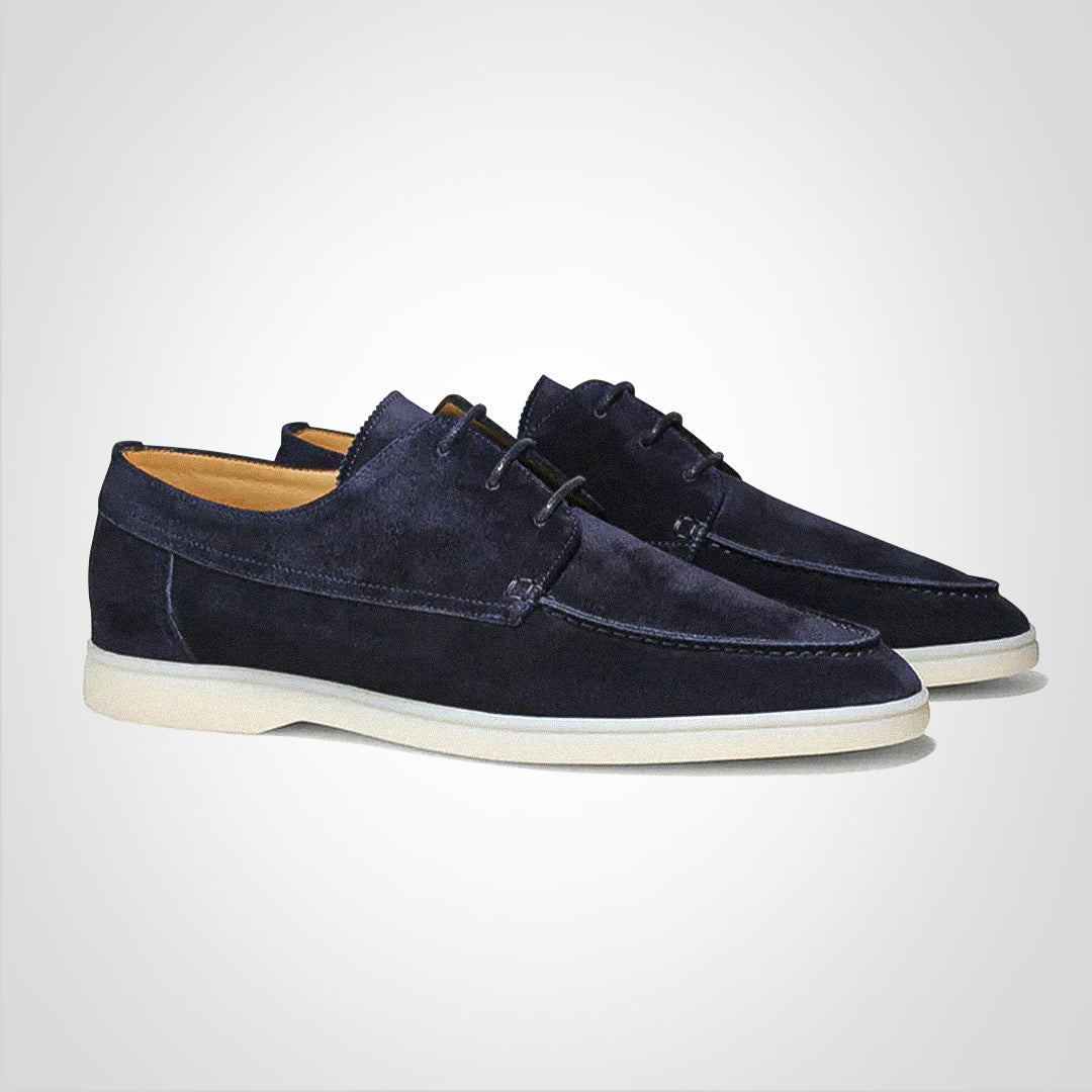 Men’s Suede Shoes – Low-Top Moc Toe – Lace-Up – Casual Structured Fit