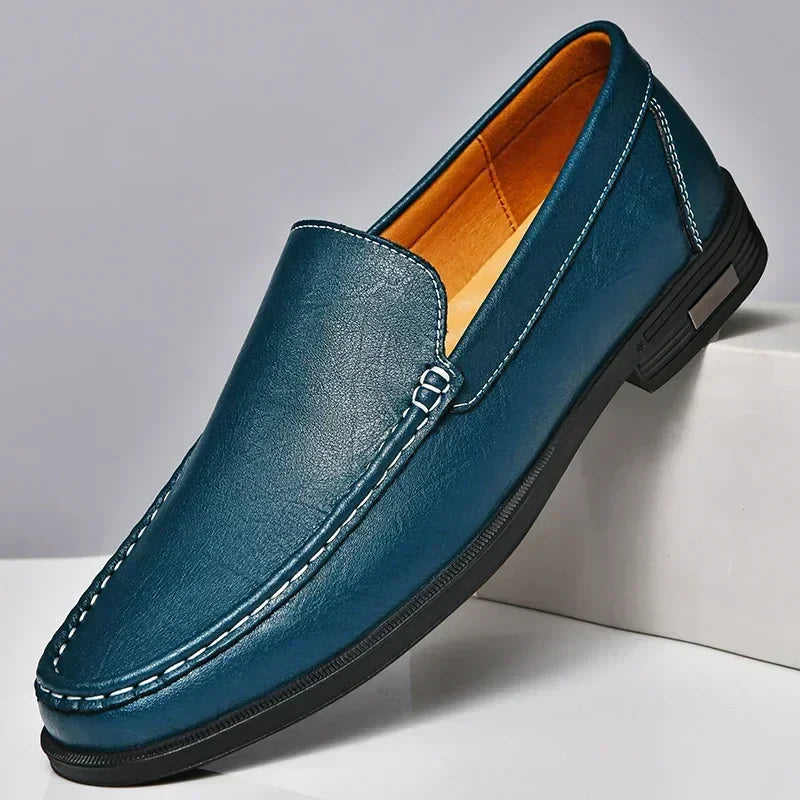 Men’s Moccasins – Leather Slip-On – Classic Stitch – Comfort Fit