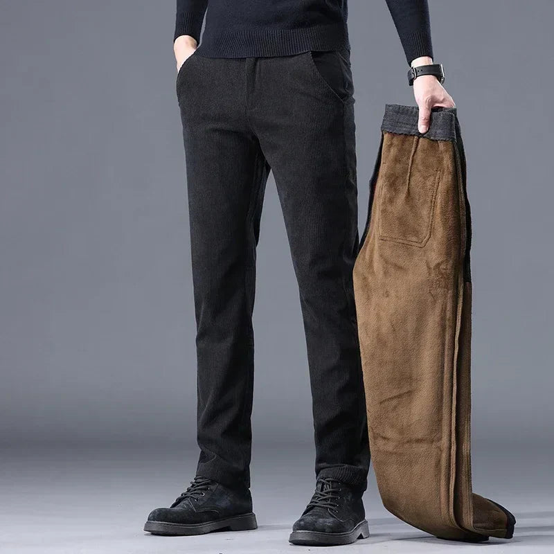 Theodore Fleece-Lined Ribbed Pants | Pockets Pants