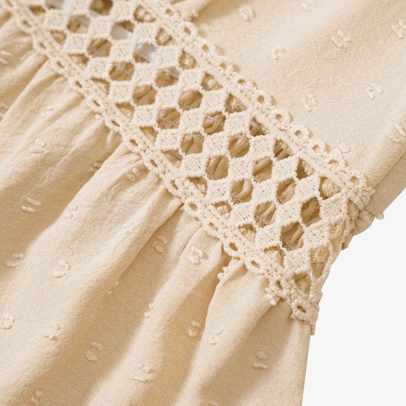 Women's A-Line Dress - V-Neck - Short Flowy Sleeves - Waist Detail - Ruffle Hem