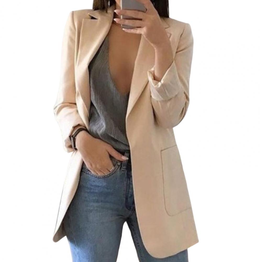 Women’s Blazer – Tailored Fit – Smooth Woven Fabric – Single-Breasted – Hip Length