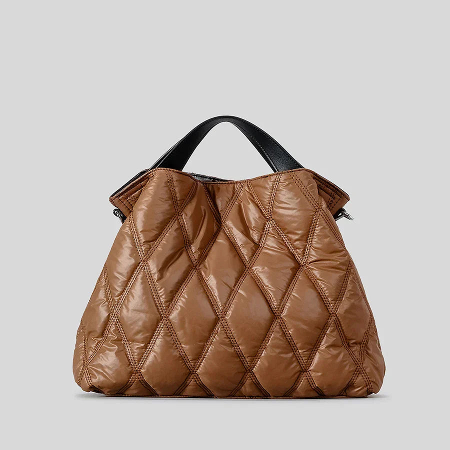 Women’s Tote Bag – Quilted Diamond Design – Padded Texture – Structured Spacious Carryall