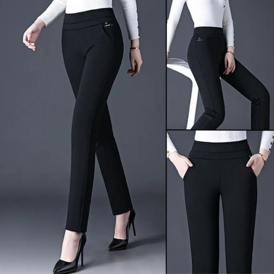 Women’s High-Waisted Leggings – Slim Fit – Stretch Fabric – Faux Pocket Detail