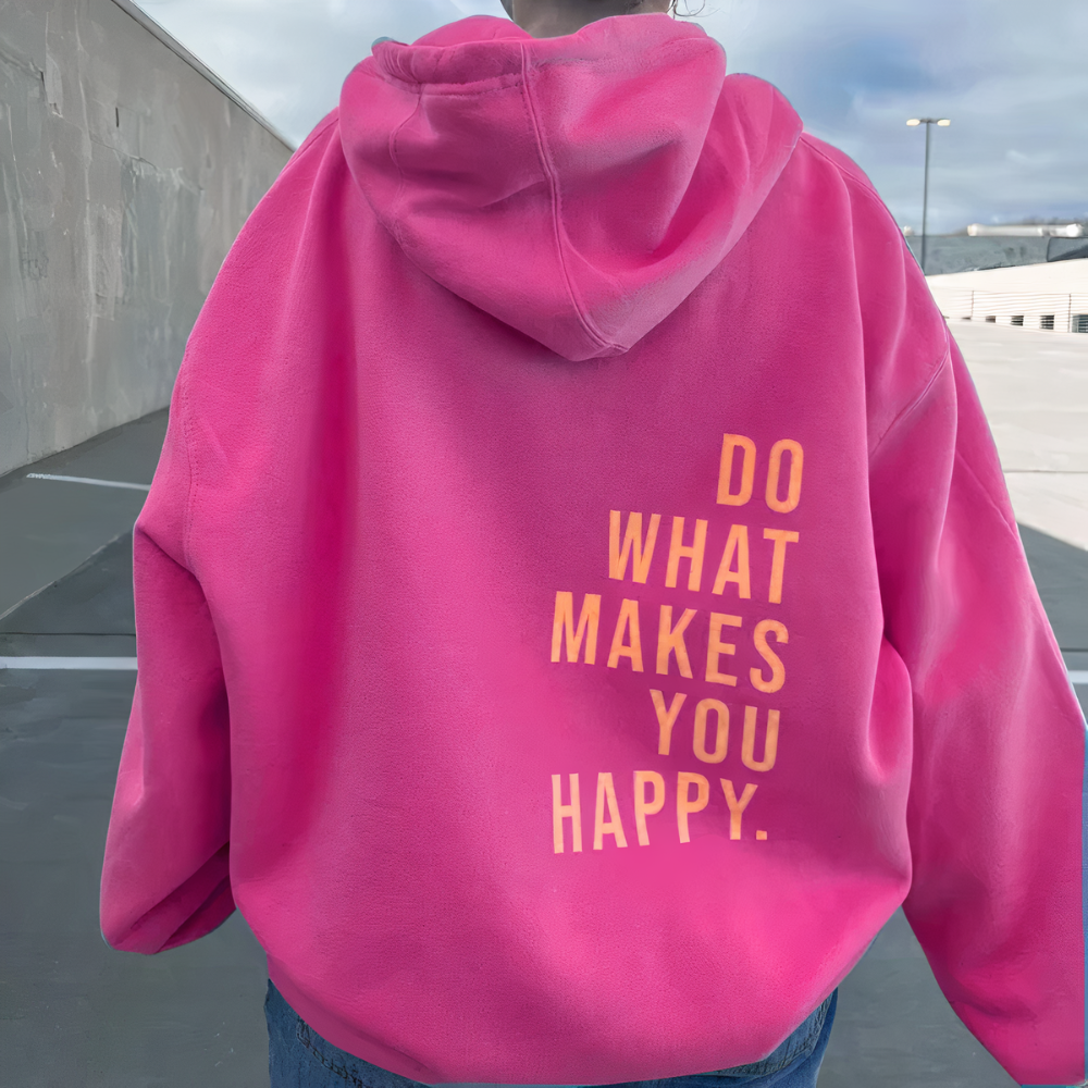 Women’s Hoodie – Oversized Fit – Cotton Blend – Slogan Back – Casual Loungewear