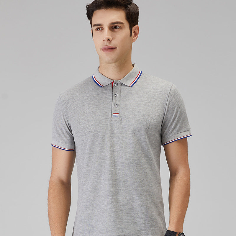 Men’s Polo Shirt - Breathable Stretch Fabric - Short Sleeve - Ribbed Collar Casual Wear