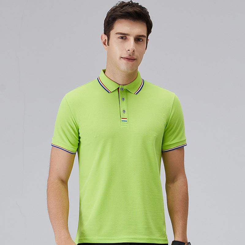 Men’s Polo Shirt - Breathable Stretch Fabric - Short Sleeve - Ribbed Collar Casual Wear