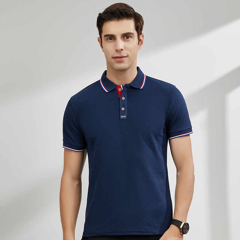 Men’s Polo Shirt - Breathable Stretch Fabric - Short Sleeve - Ribbed Collar Casual Wear