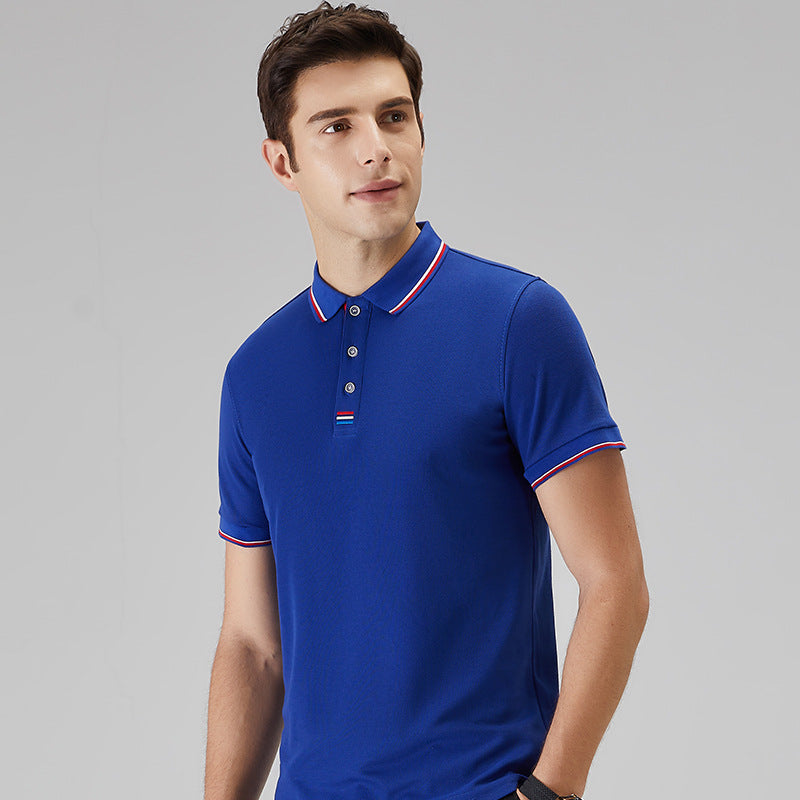 Men’s Polo Shirt - Breathable Stretch Fabric - Short Sleeve - Ribbed Collar Casual Wear