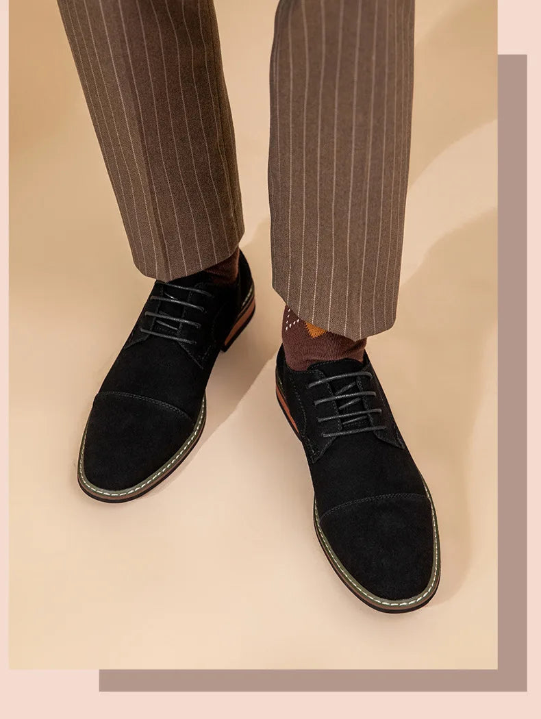 Men’s Oxford Shoes – Sleek Cap Toe – Closed Lacing – Formal Structured Fit