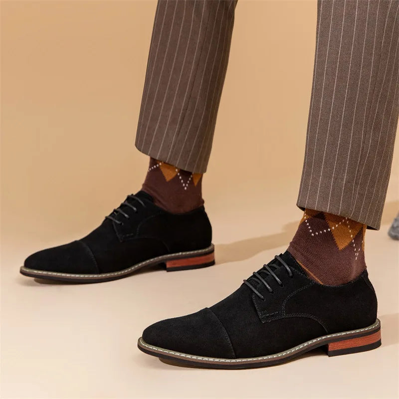 Men’s Oxford Shoes – Sleek Cap Toe – Closed Lacing – Formal Structured Fit