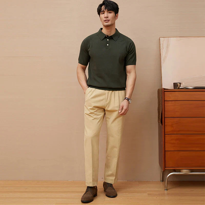 Men’s Polo Shirt – Tailored Fit – Soft Knit – Short Sleeve – Casual Smart Style