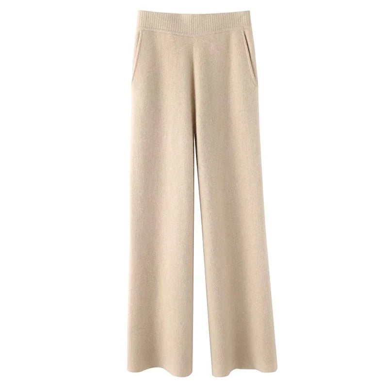 Women’s Sweatpants – Relaxed Wide-Leg Fit – Elastic Waist
