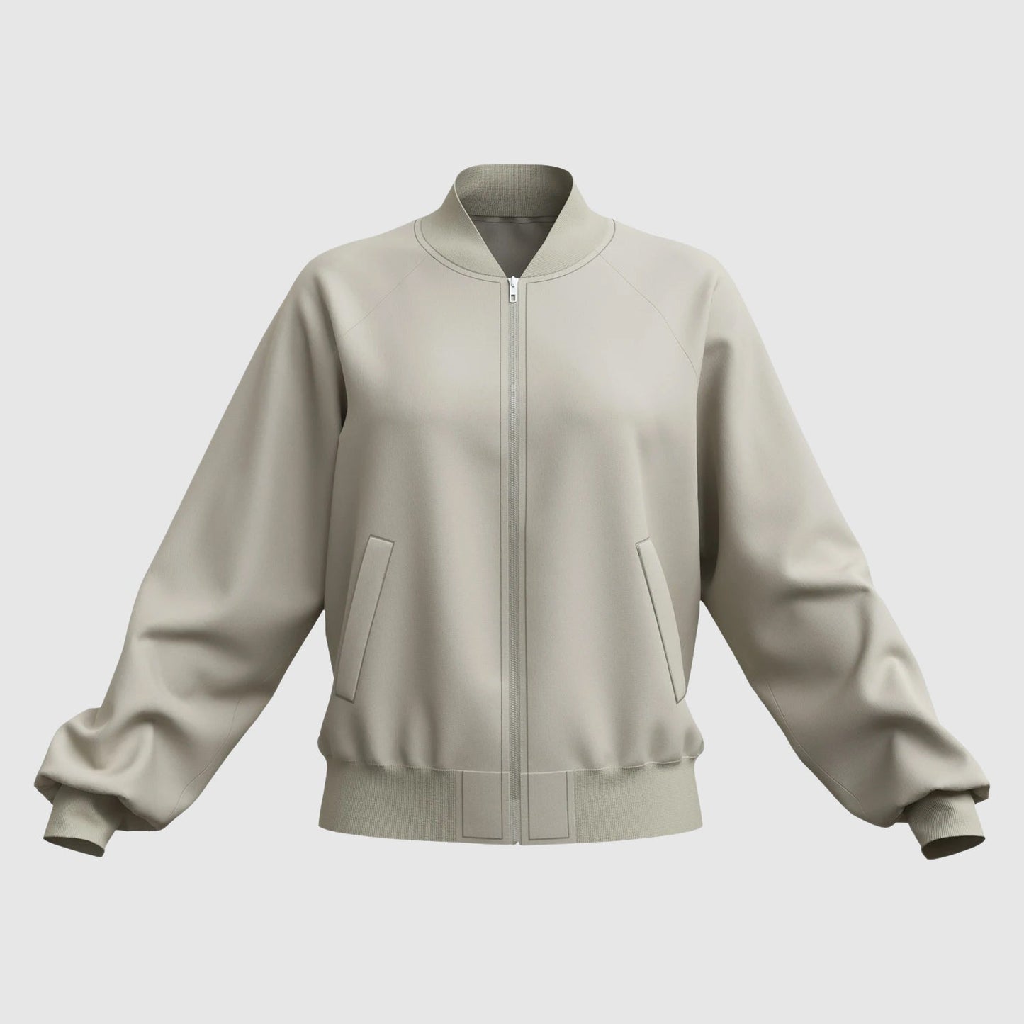 Women’s Bomber Jacket – Relaxed Fit Cotton – Ribbed Trim – Zip Front Casual Style