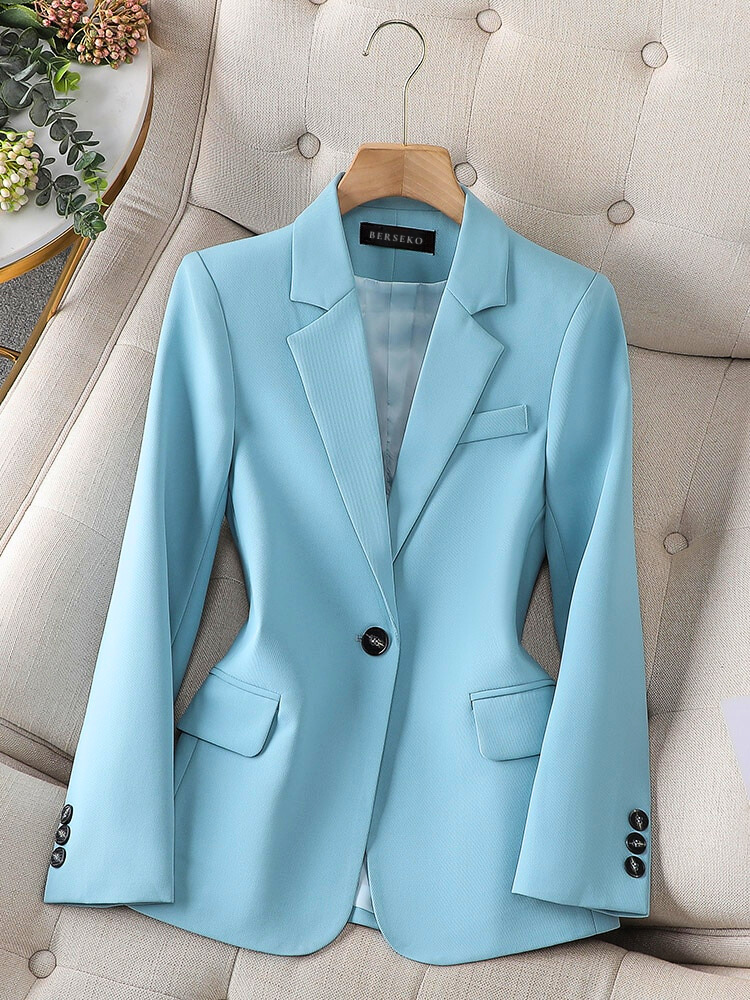 Women’s Blazer – Tailored Fit – Single-Breasted – Notch Lapel – Office Formal Wear