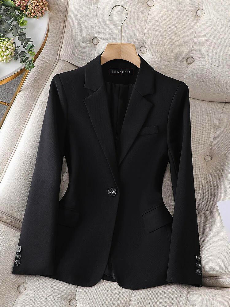 Women’s Blazer – Tailored Fit – Single-Breasted – Notch Lapel – Office Formal Wear