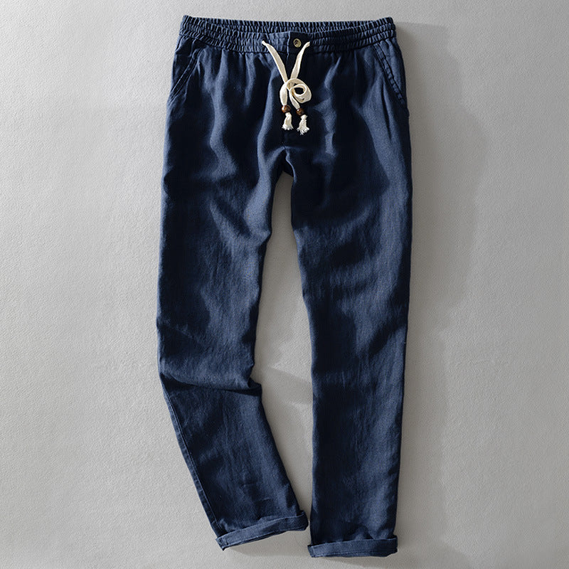 Men’s Casual Pants – Relaxed Fit – Breathable Blend – Elastic Waist with Drawstring