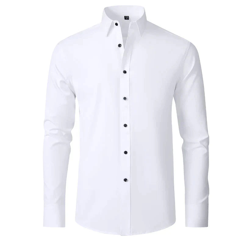 Men’s Shirt – Slim Fit – Wrinkle-Free Cotton Blend – Long Sleeve Business Wear