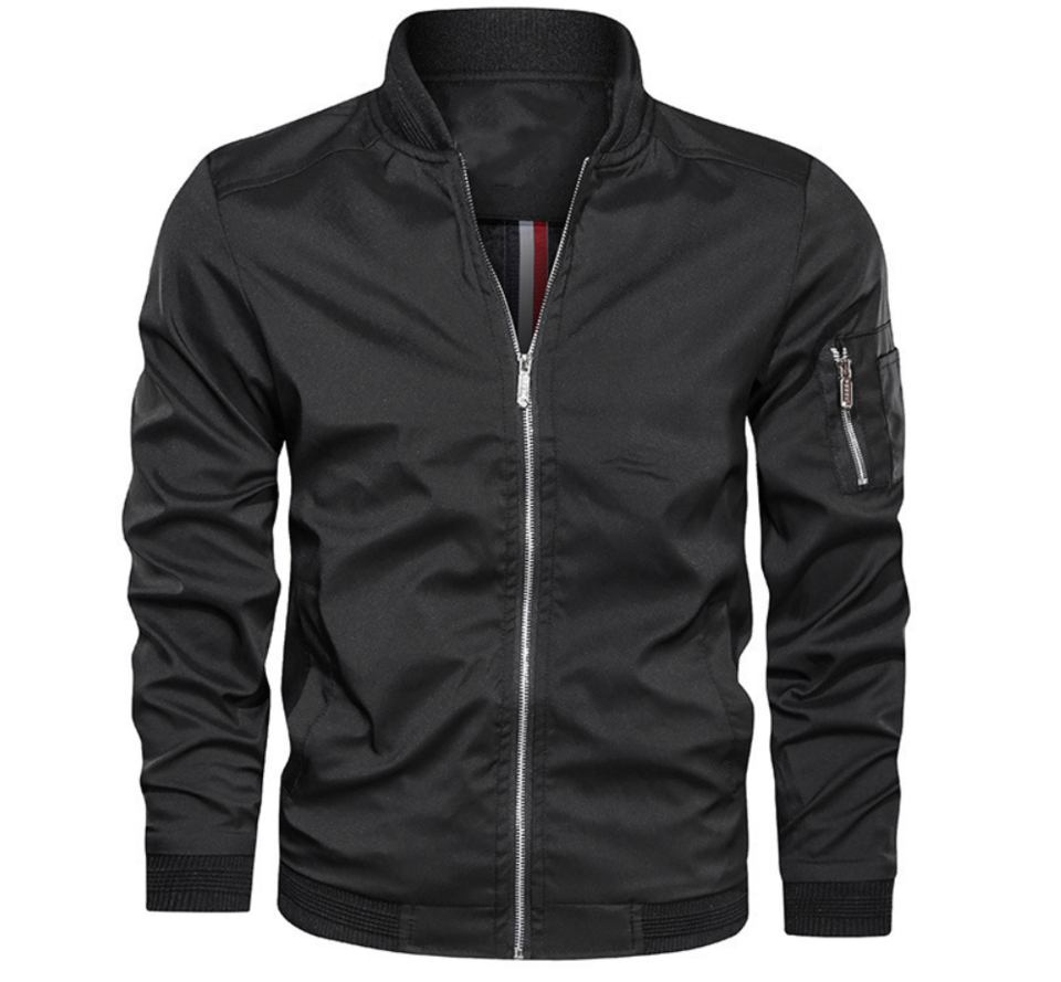 Men’s Bomber Jacket – Regular Fit – Zip Sleeve Pocket