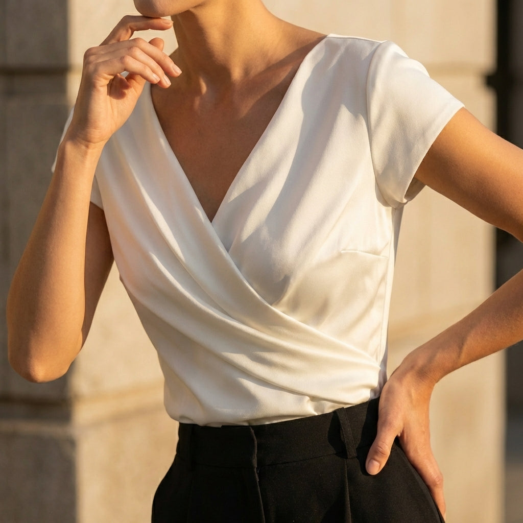 Sienna Wrap Blouse | V-Neck Draped Blouse