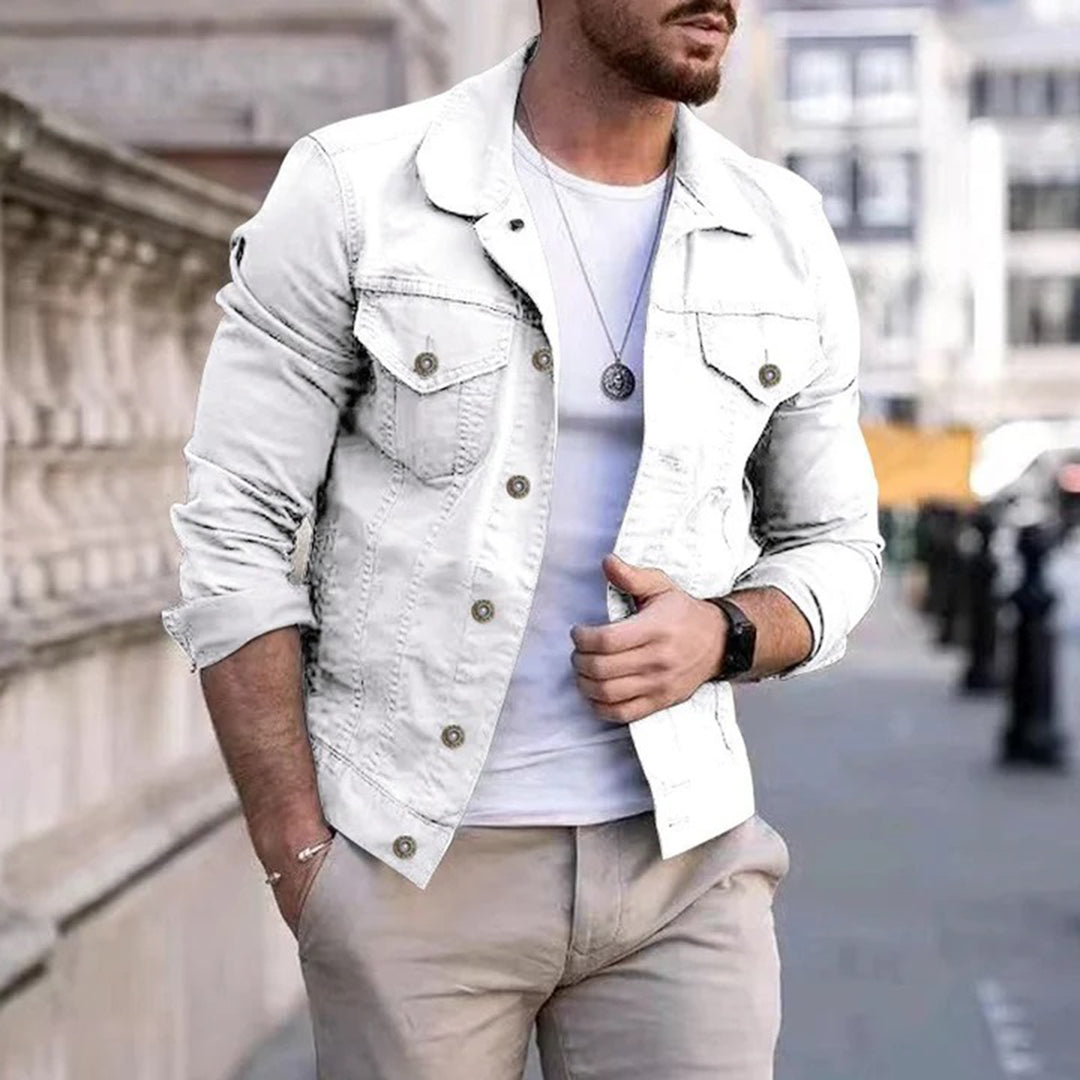 Men’s Jacket – Slim Fit – Breathable Blend – Button-Up – Chest Pocket Detailing