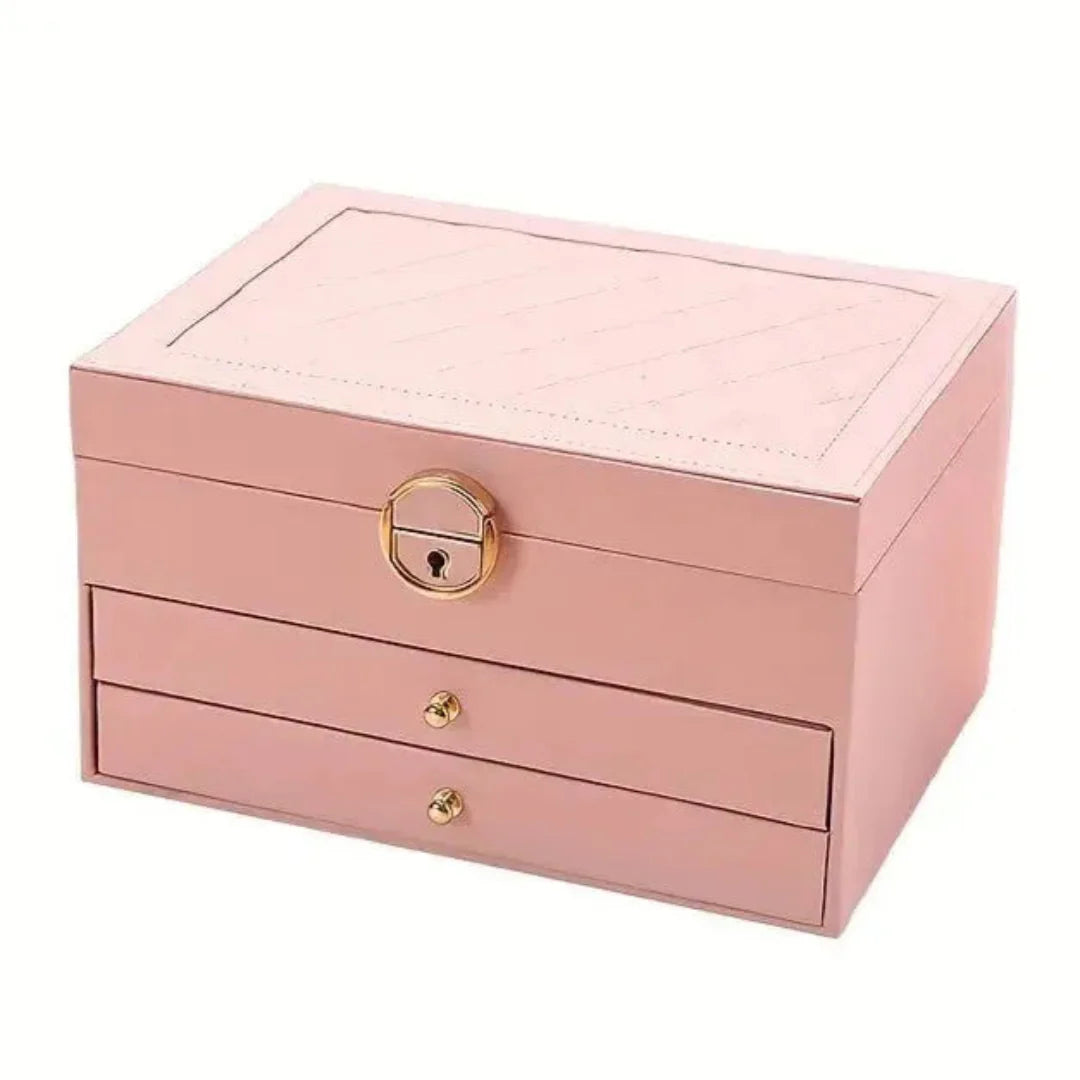 Stella Structured Multi-Layer Jewelry Box | Lockable Closure Jewelry Box