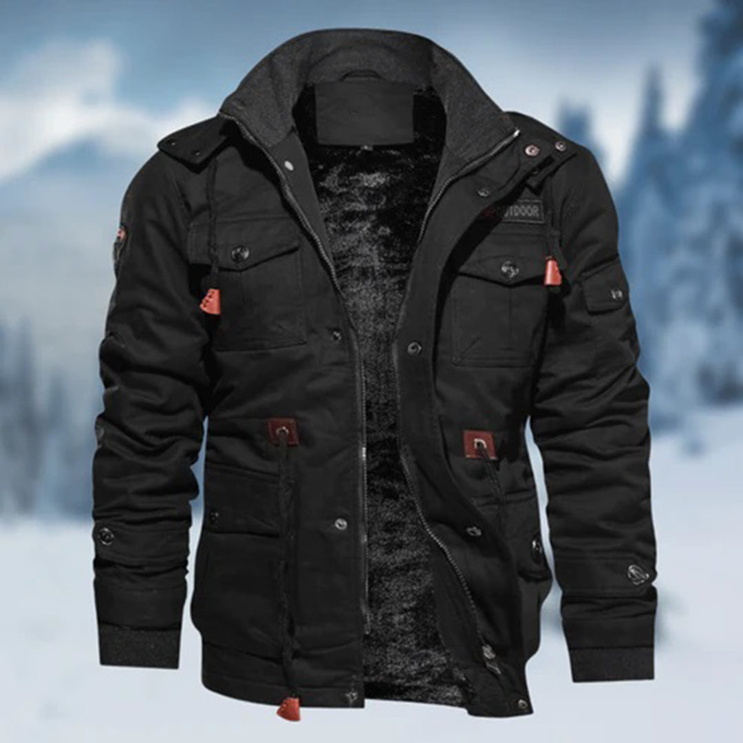 Men’s Jacket – Tailored Fit – Cotton – Multiple Pockets – Adjustable Waist – Lined Interior