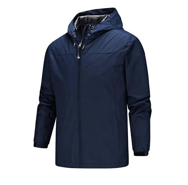 Men’s Rain Jacket – Water-Resistant – Regular Fit – Hooded – Adjustable Cuffs