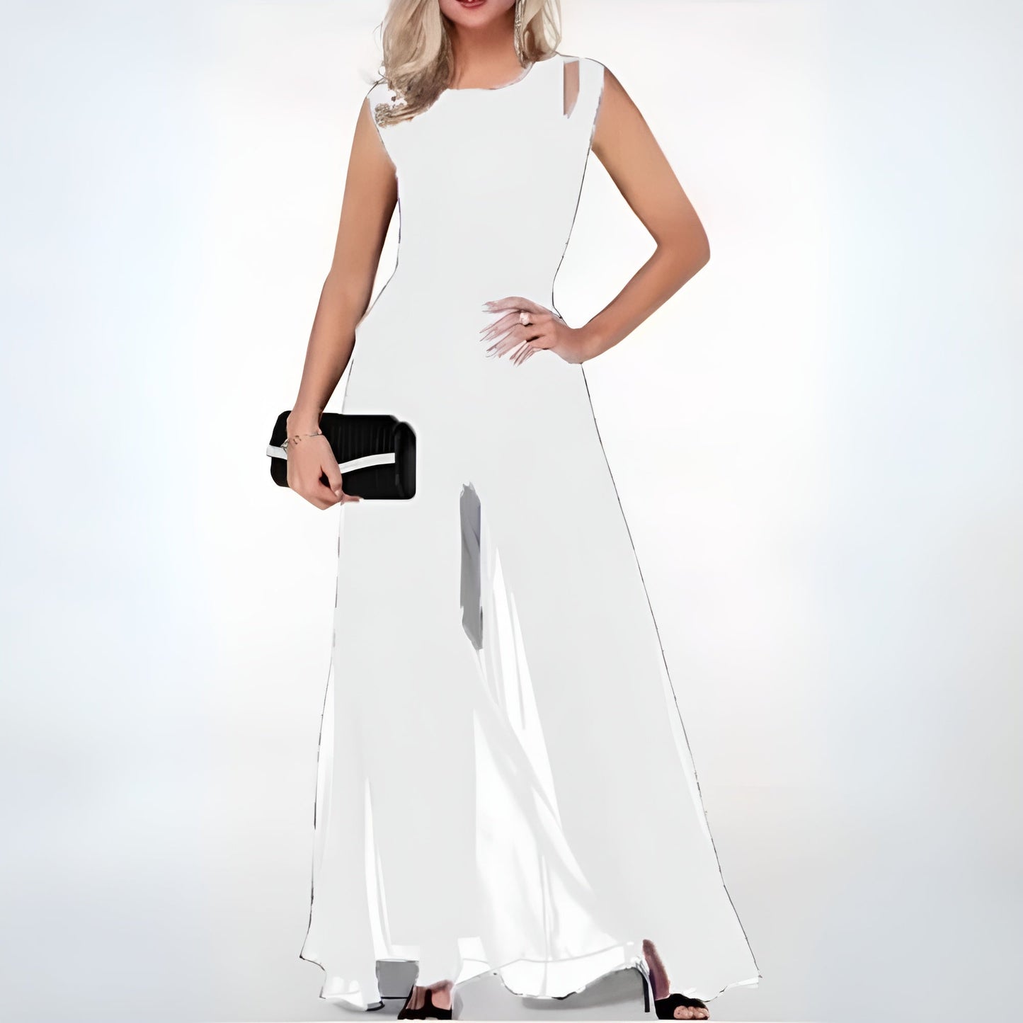 Women’s Jumpsuit – Tailored Fit – Sleeveless – Wide Leg