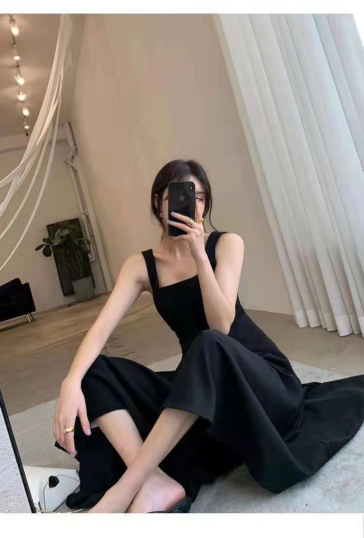 Women's A-Line Dress - Sleeveless Square Neck - Elegant Flowy Fit